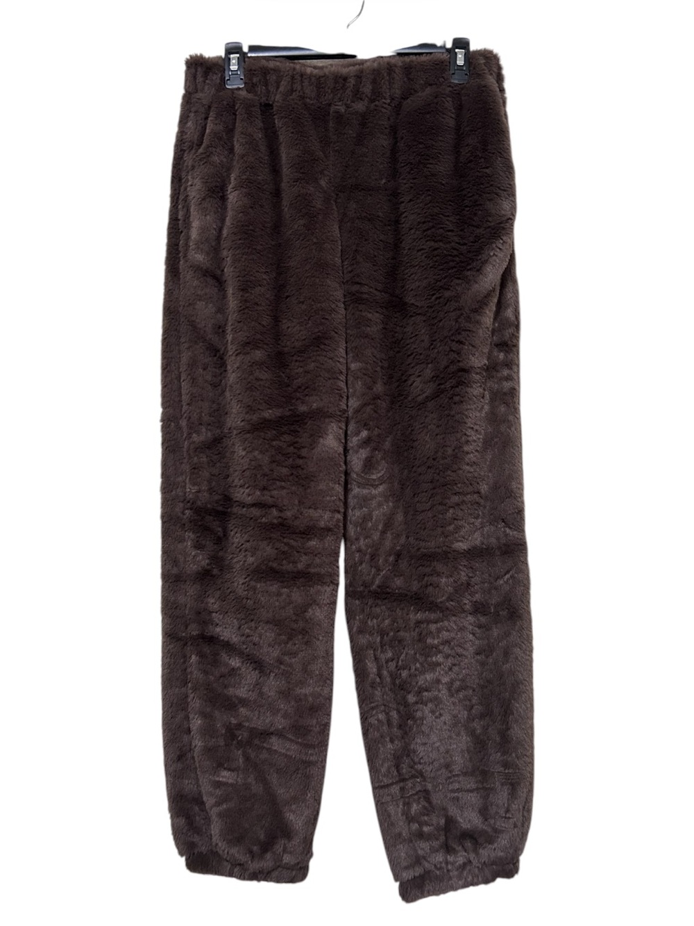 No Boundaries Brown Faux Fur Fleece Elastic Waist Joggers Pants Sz S (4-6)